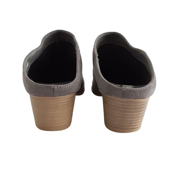 Chinese Laundry Shelbi Suede Mules Block Heel Elephant Gray Womens 8 Ankle Boot - Picture 5 of 11